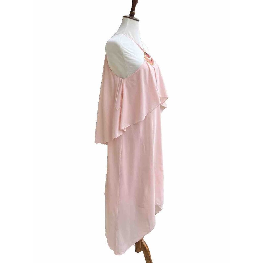 Trina Turk Womens Botanical Hardware Asymmetrical Halter Sheath Dress Size 8 - Picture 14 of 16